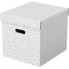 LEITZ Home Cube förvaringsboxset med 3 st, vit, 100% återvunnen wellpapp, avtagbart lock 628288