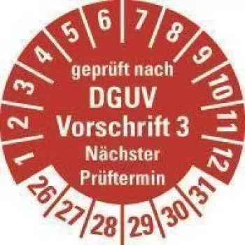 HEIN industriskyltar DGUV V3 kontrollplakett NP26-31, rund 20 mm, permanent fästande, vit, 500/rulle 185658