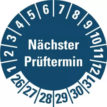 HEIN industriskyltar kontrollplakett NP26-31 blå rund 20mm 500/rulle (185778)