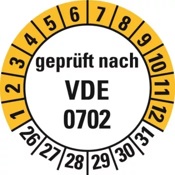 HEIN industriskyltar 188207 VDE 0702 kontrollplaketter, veckor 26-31, 20 mm, permanentklister, 500 per rulle