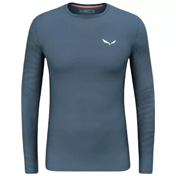 Salewa Cristallo Warm Amr L/S Tee herr merinoull underställ - Dark Denim, storlek M