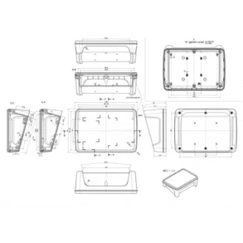 Bopla BoPad BOP 7.0 P-9005-SET displayhölje 215 x 150 x 75,70 mm ABS svart (RAL 9005) 35107075.HMT1