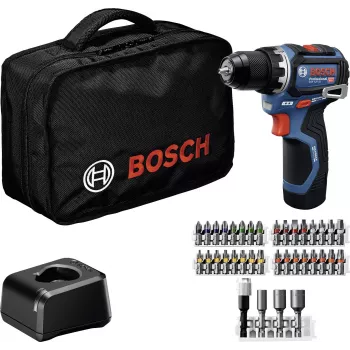 Bosch Professional 12 V 2 Ah borstlös batteridriven kombinationsborrskruvdragare med 2 batterier och laddare 0615A500CF