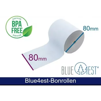 ARTDEV Blue4est® Eco termorullar 80 mm x 80 m, kärna 12 mm, blå, 52 g, arkivbeständig 35 år, BPA-fri ADT808012-BT-BLUE4EST-55