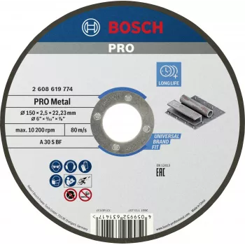 Bosch Standard for Metal kapskiva 150 mm x 1,6 mm x 22,23 mm, rak, aluminiumoxid, 1 st 2608619774