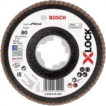 Bosch Accessories 2608619805 Expert for Inox X-LOCK kapskiva, 125 mm x 1,0 mm, 60 korn, rostfritt stål, 1 st