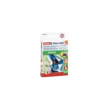 tesa 58003 Powerstrips Poster klisterremsor, 60 st, vit, skadefri montering 58003-00500-04