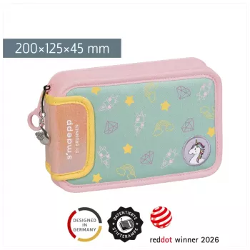 BRUNNEN s'maepp Sweet Unicorn fyllt pennfodral pastellrosa/grön 16-delar 20,0 x 4,5 cm 104942001