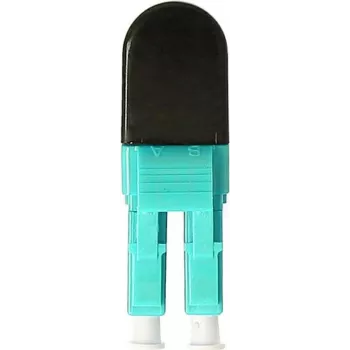 BLUELAN BlueOptics OM3 LC/UPC duplex multimode fiberoptisk loopback-adapter, aqua, keramisk ferrule, -40°C till +85°C BOLBLCOM3