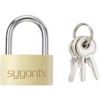 Sygonix SY-5045288 mässingshänglås 29,8 mm lika låsning? Nej, olika låsning guldfärg
