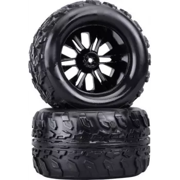 Reely 1:10 Monstertruck kompletta hjul svarta 2 st (RE-6747333)