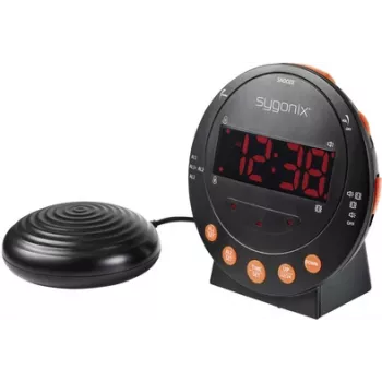 Sygonix SY-5266562 elektronisk väckarklocka svart fluorescerande display