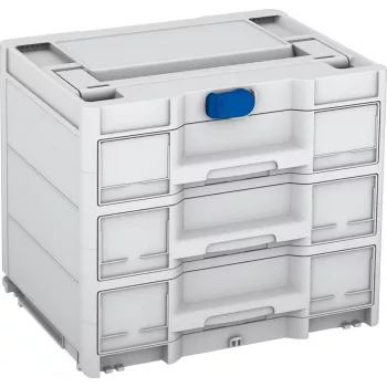 TANOS Systainer³ Sortainer/3 M 337 modulär smådelsorganizer med 3 lådor, ABS-plast, ljusgrå/antracit, 396 x 330 x 296 mm 83000874