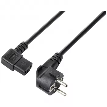 Sygonix SY-5243882 IEC C13-nätkabel, CEE 7/7 vinklad Schuko till IEC C13-uttag, 3 m, svart