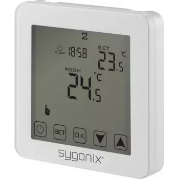 Sygonix Touch 2 infälld rumstermostat med veckoprogram, 1-70 °C, vit SY-4961570