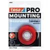 tesa Montage PRO transparent 66965-00001-00 dubbelhäftande akrylskummonteringstejp, 5 m x 19 mm, håller upp till 10 kg/m, UV- och fuktbeständig, för inom- och utomhusbruk