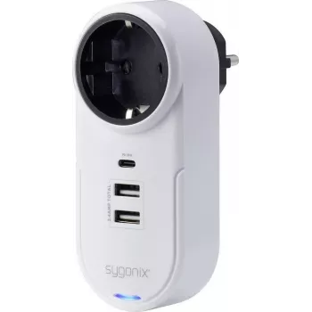 Sygonix SY-4512996 mellanadapter med USB, vit