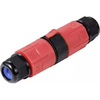 Sygonix SY-6748352 3-polig vädertålig kabelkontakt med spakklämmor, IP68, svart
