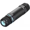 Sygonix SY-5498972 vädertålig kabelkontakt med skruvklämmor, IP68, 3-polig, 32 mm x 118 mm, svart