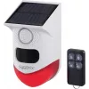 Sygonix mini-larmsystem vit röd med LED PIR-rörelsedetektor och fjärrkontroll (SY-6515320)