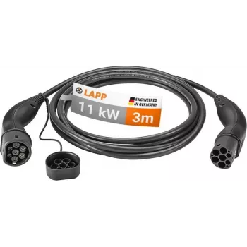 LAPP typ 2 EV-laddkabel läge 3 11 kW 3-fas 16 A 3 m svart 75747