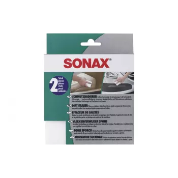 SONAX smutsraderande rengöringssvamp, 3-pack, melaminhartsfoam, vit, 100 x 60 x 25 mm 416000