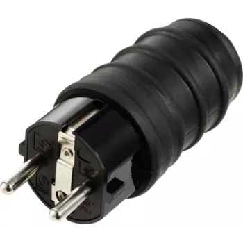 Sygonix SY-6618468 Schuko-kontakt TPE 250 V/AC svart IP44