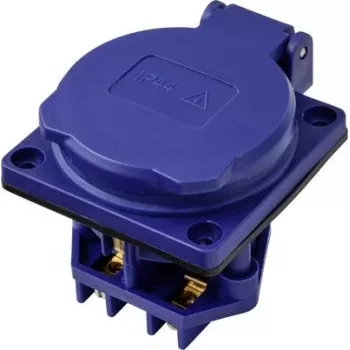 Sygonix SY-6746376 Schuko-uttag IP44 blå