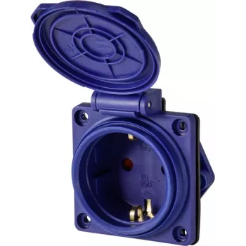 Sygonix SY-6746376 Schuko-uttag IP44 blå