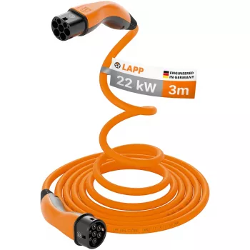 LAPP MOBILITY Helix typ 2 laddkabel självupprullande 22 kW 32 A 3 m orange