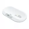 Beurer BY90 intelligent babyvåg med Bluetooth, 20 kg kapacitet, 5 g noggrannhet, välvd vägyta, LCD-display, vit