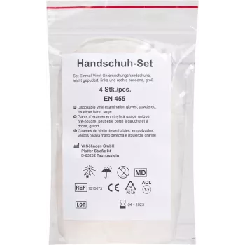 Söhngen handskeset 1010073 1250 VE4 – undersökningshandskar, latex, puderfria, storlek L, 4 handskar (2 par)