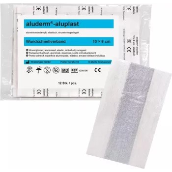 SÖHNGEN aluderm®-aluplast elastisk sårplåsterrulle, 6 cm x 1 m, steril, individuellt förseglade sektioner