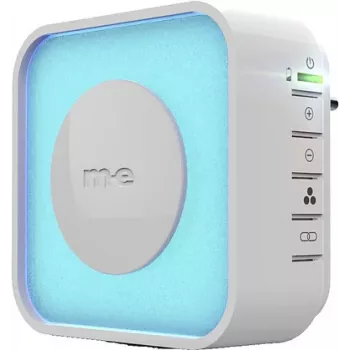m-e modern-electronics 41308 trådlös dörrklockemottagare med belyst LED-ring, vit
