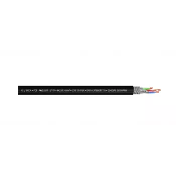 Cordial 15579 CAT 7a S/FTP patchkabel, RJ45, 3 m, svart, PUR-mantel