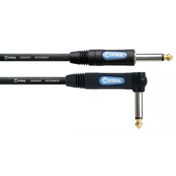 Cordial 13737 mono tele-patchkabel 6,3 mm kontakt till 6,3 mm kontakt, 3 m, svart PVC, syrefri koppar, spiralskärm