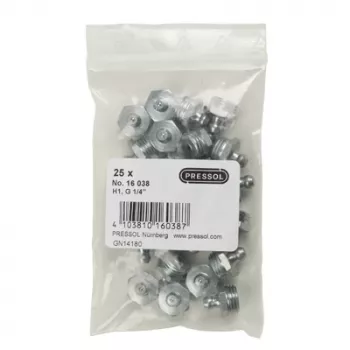 Pressol konisk smörjnippel H1 rak G 1/4 förzinkad 25 st (16 038)