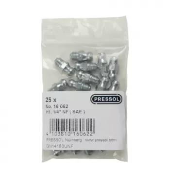 Pressol konisk smörjnippel H1 rak, 1/4 inch UNF, 25 st (16 062)