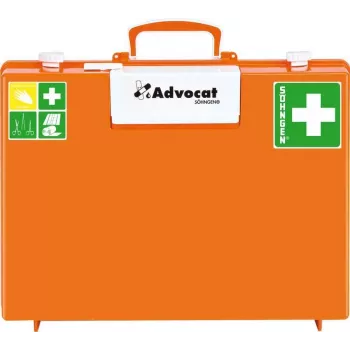 Söhngen Advocat första hjälpen-låda för byggarbetsplatser DIN 13157, orange ABS, 400 x 300 x 150 mm 0367001