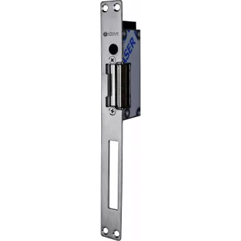 m-e modern-electronics F0513000024-B elektrisk dörröppnare med mekanisk upplåsning, fail-secure, 8-12V AC/DC, 3000 N hållkraft, infälld montering, grå