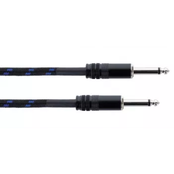 Cordial 14770 mono telekabel 6,3 mm TS till 6,3 mm TS 5 m svart/blå textil