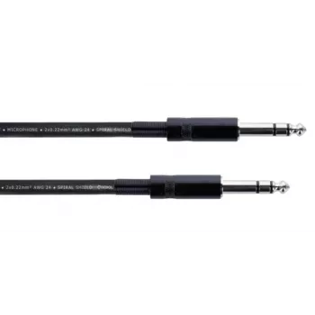 Cordial 14817 ljudkabel 6,3 mm TRS till 6,3 mm TRS 3 m svart PVC twisted pair
