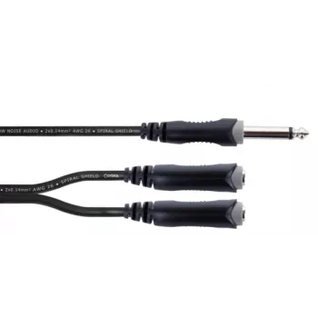 Cordial EY 0.3 PGG Y-adapterkabel 1x 6,3 mm monotelehane till 2x 6,3 mm monotelejack 0,3 m svart 14884