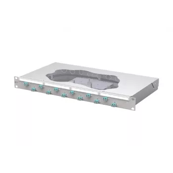 METZ CONNECT OpDAT fix skarvpatchpanel 12xLC-D OM3, 1U, 24 fibrer, ljusgrå 1504557712-F