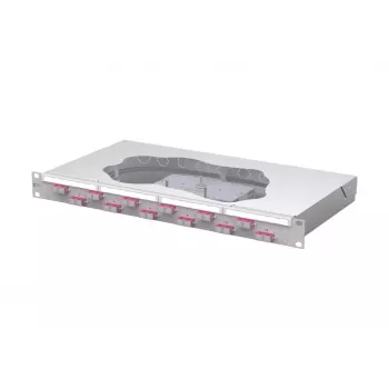METZ CONNECT 12-port SC-duplex OM4 fiberskarvpatchpanel 1U 19 inch rackmontage 150457BB12-F