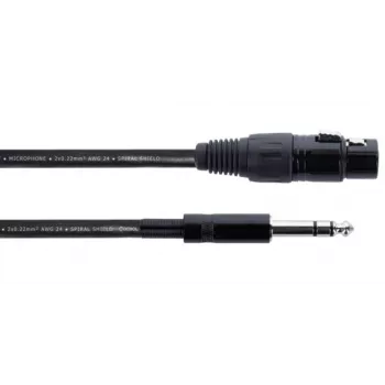 Cordial EM 6 FV XLR till 6,3 mm TRS tele audiokabel, 6 m, svart 14823