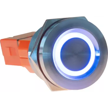 JOY-IT Button22T-01 tryckknapp (slutande), röd/blå LED, 22 mm, IP68, IK10