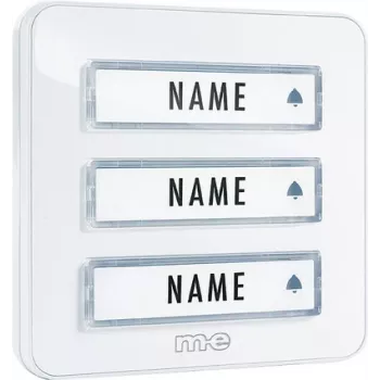 M-E MODERN-ELECTRONICS KTA-3 W ringklockepanel för 3 familjer, vit