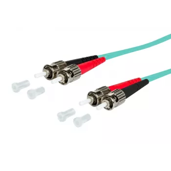 METZ BTR 151J1AOAO10E OpDAT OM3 Duplex ST-ST multimode fiberoptisk patchkabel, 1m aqua, LSZH-mantel