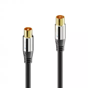 PURELINK Sonero antennkabel 2m S-AC000-020 Premium, koaxialkontakt till uttag, 75 Ohm, dubbelskärmad, vit